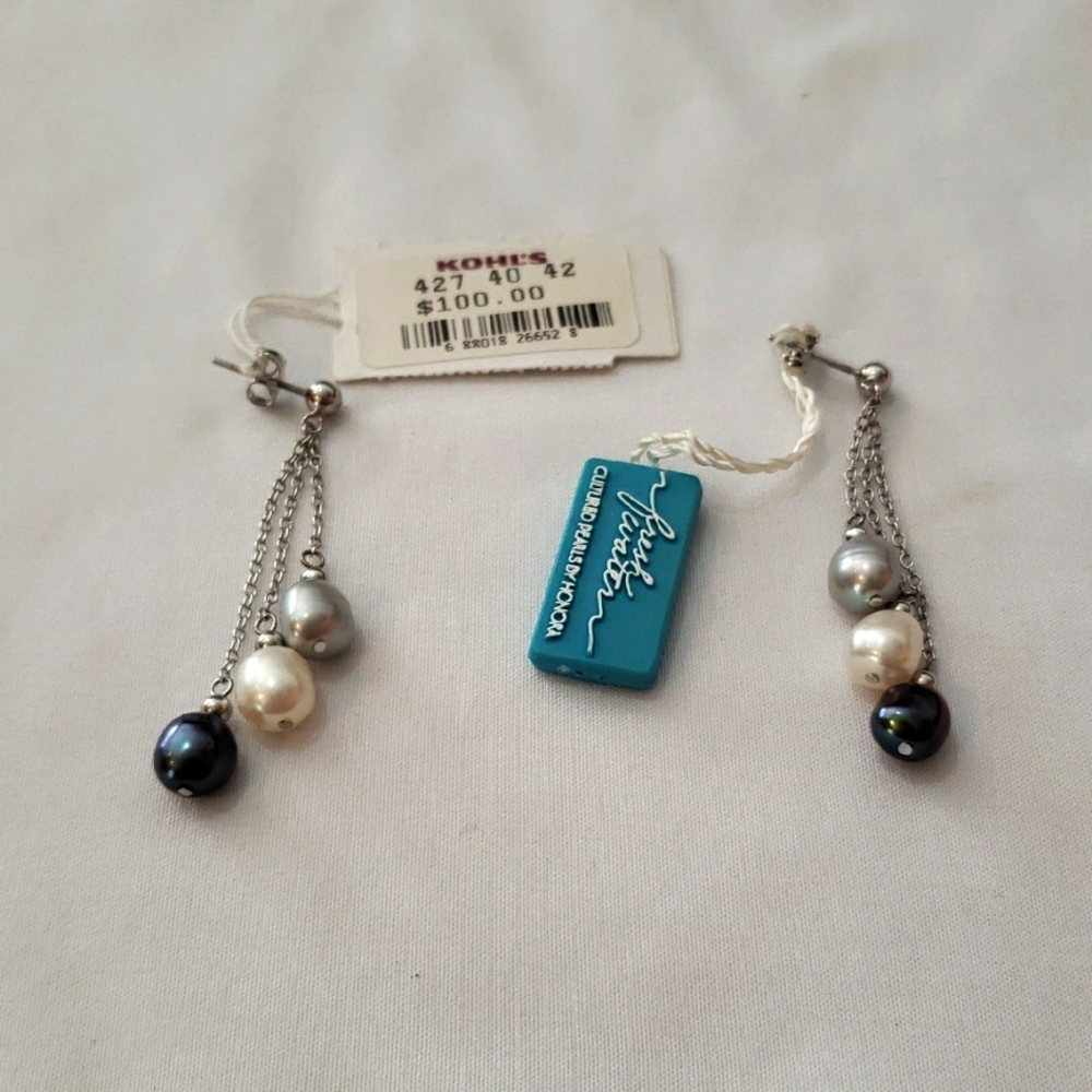 Honora 3 Pearl Drop Earrings